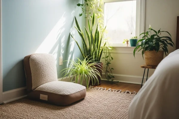 Tempat meditasi nyaman dan ide sudut meditasi di rumah